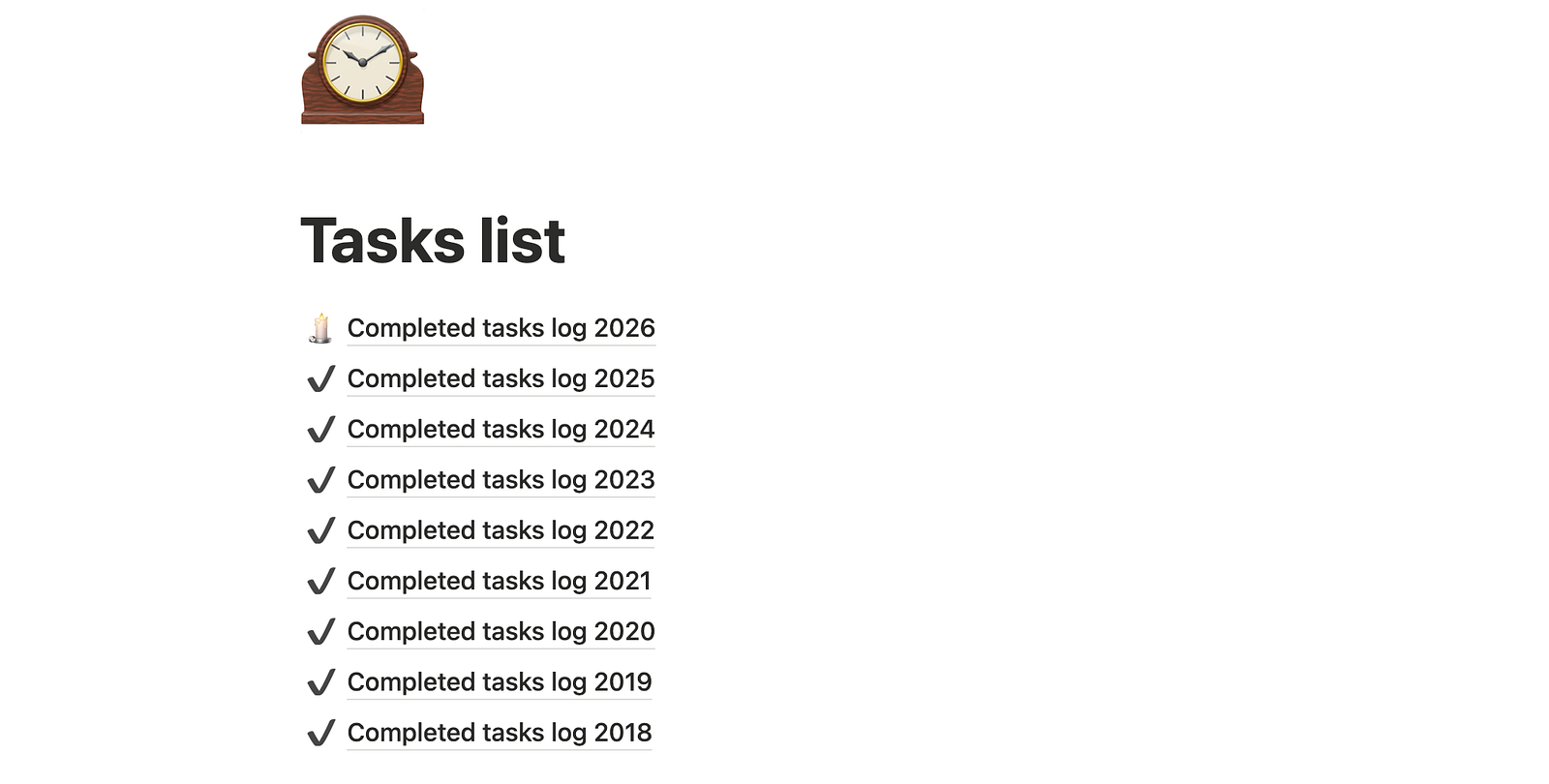 Скриншот со ссылками на архивы ежедневника с 2018 по 2026